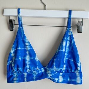 Aerie Blue Tie Dye Triangle Bikini Top